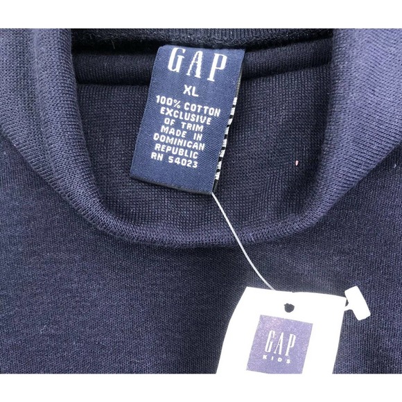 Gap Kids Unisex NEW Size XL Navy Blue Turtleneck 100% Cotton Uniform Pullover - Picture 4 of 4